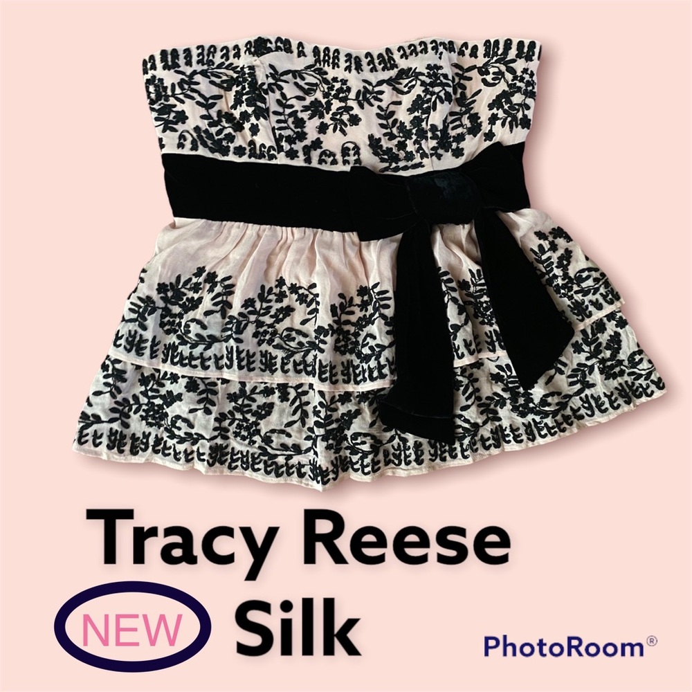 Tracy Reese Strapless Silk Top